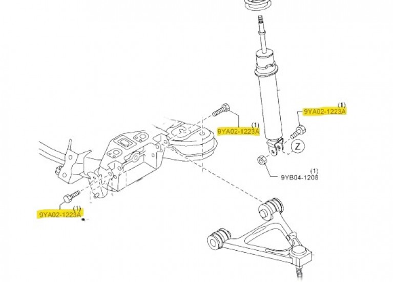 Suspension Bolt Front/Rear NC