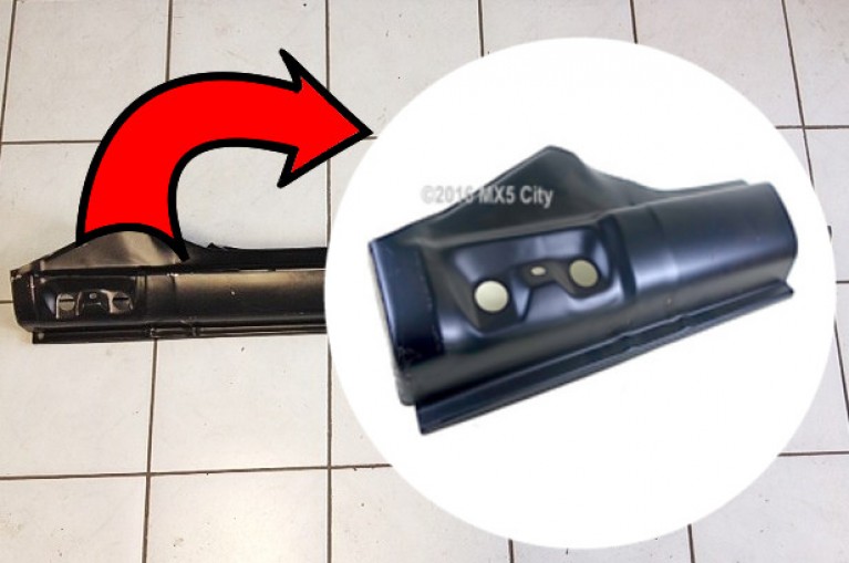 thumbnail image 2 of Klokkerholm Rear Left Sill Tip For Mazda MX-5 NA (Miata) 1989-1998 - Outer Sill 2 of 3